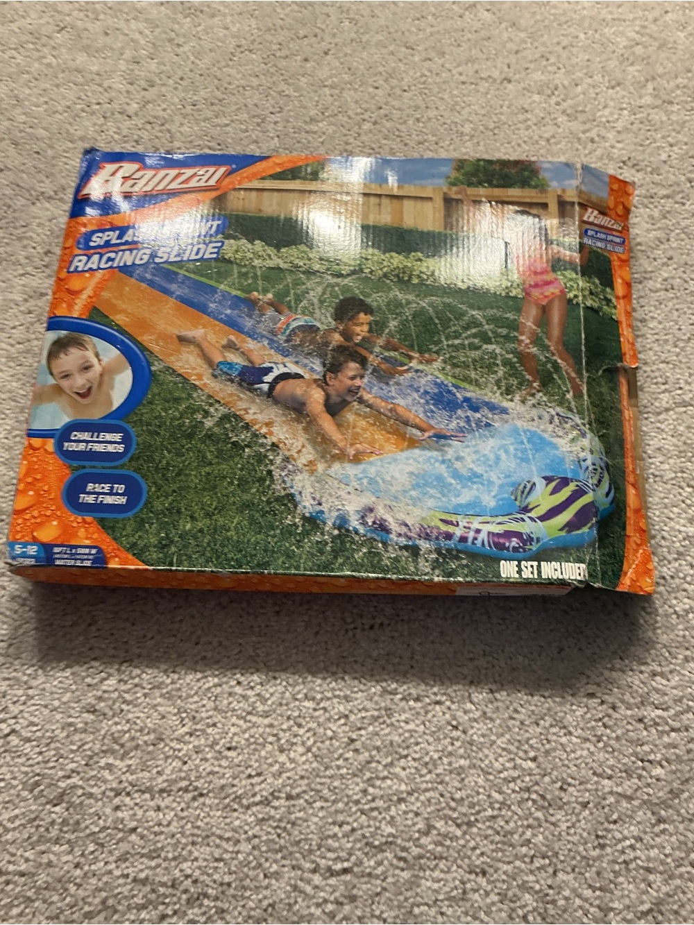 Splash Blast Racing Slide — Orange & Blue